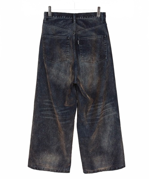 ADAM PATEK(アダムパテック)の「ADAMPATEK/velour dust wide pants/フロッキーデニムブラストワイドパンツ/(AP2528013)(デニムパンツ・レディース・ブラウン/ブラック・1/2)」の13枚目の写真