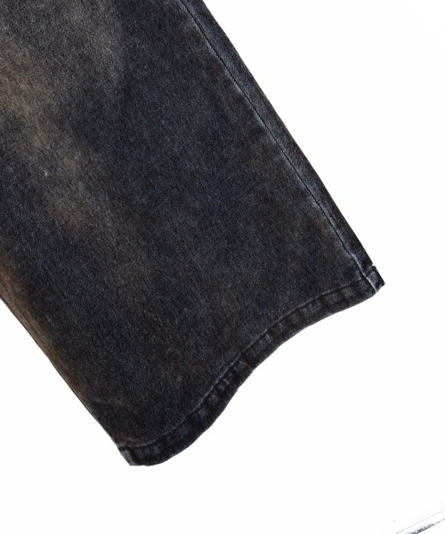 ADAM PATEK(アダムパテック)の「ADAMPATEK/velour dust wide pants/フロッキーデニムブラストワイドパンツ/(AP2528013)(デニムパンツ・レディース・ブラウン/ブラック・1/2)」の17枚目の写真