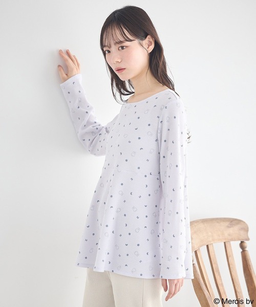 earth music&ecology(アースミュージックアンドエコロジー)の「miffy /earth おやすみアートT(Tシャツ/カットソー・レディース・ベージュ/ブルー・FREE)」の10枚目の写真