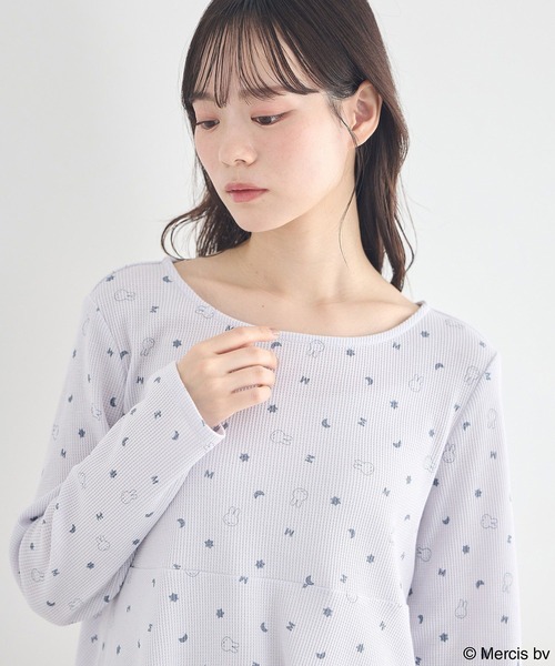 earth music&ecology(アースミュージックアンドエコロジー)の「miffy /earth おやすみアートT(Tシャツ/カットソー・レディース・ベージュ/ブルー・FREE)」の15枚目の写真