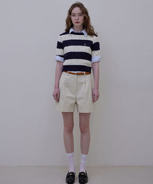 HAINT（ヘイント）の「CLASSIC COTTON PIN TUCK HALF PANTS_2COLORS_BEIGE（その他パンツ）」