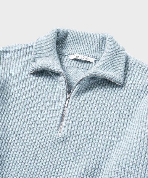 NONBLANK(ノンブランク)の「ルーズフィットハーフジップカラー ニット_ISLANDER BLUE(ニット/セーター・メンズ・その他・M/L/XL)」の2枚目の写真
