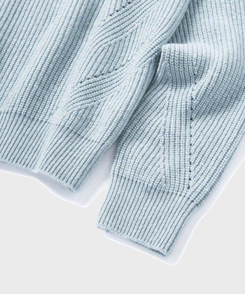 NONBLANK(ノンブランク)の「ルーズフィットハーフジップカラー ニット_ISLANDER BLUE(ニット/セーター・メンズ・その他・M/L/XL)」の4枚目の写真