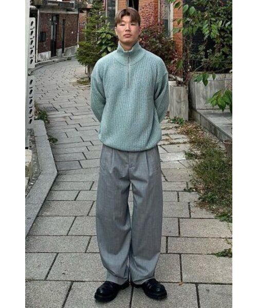 NONBLANK(ノンブランク)の「ルーズフィットハーフジップカラー ニット_ISLANDER BLUE(ニット/セーター・メンズ・その他・M/L/XL)」の9枚目の写真