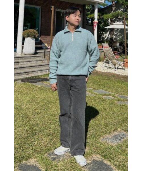 NONBLANK(ノンブランク)の「ルーズフィットハーフジップカラー ニット_ISLANDER BLUE(ニット/セーター・メンズ・その他・M/L/XL)」の10枚目の写真