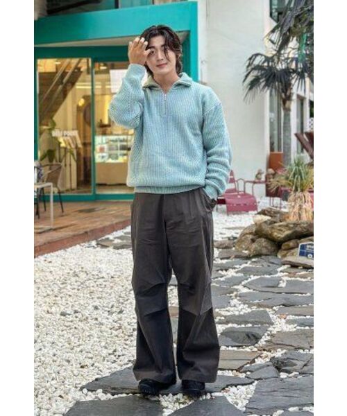 NONBLANK(ノンブランク)の「ルーズフィットハーフジップカラー ニット_ISLANDER BLUE(ニット/セーター・メンズ・その他・M/L/XL)」の12枚目の写真