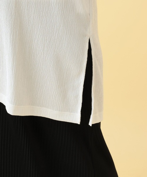 LEPSIM(レプシィム)の「【産前・産後対応】マタニティ/レース切り替えプルオーバー 636167(マタニティウェア/グッズ・レディース・ブラック/オフホワイト・FREE)」の4枚目の写真