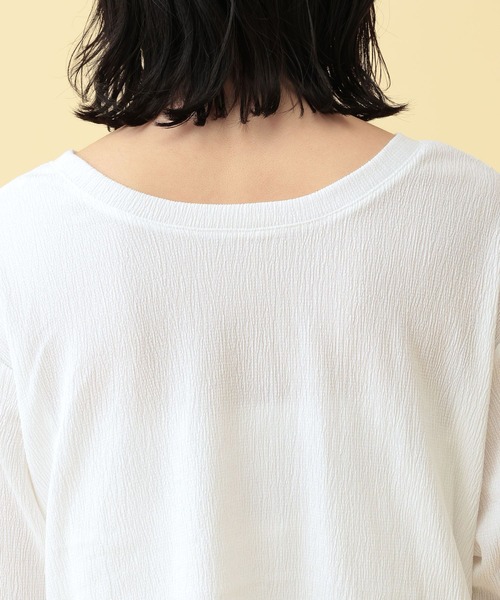 LEPSIM(レプシィム)の「【産前・産後対応】マタニティ/レース切り替えプルオーバー 636167(マタニティウェア/グッズ・レディース・ブラック/オフホワイト・FREE)」の5枚目の写真