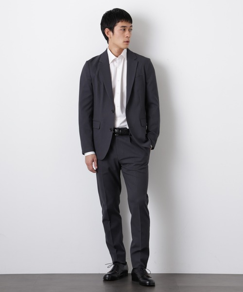 未使用級 XL✨ナノユニバース トラベルスーツ ダメリーノ ストレッチ 黒グレー セール】｢Damerino｣Reflax(R)ドライオックスストレッチセットアップ