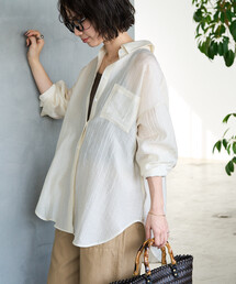 限定展開 シアーワッシャー ビッグ ロングスリーブ シャツ