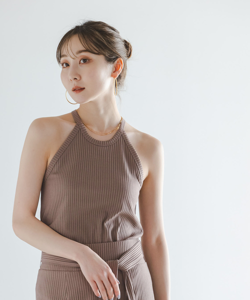 Noble（ノーブル）の「アニヴェンリブカップ付きアメスリタンク（タンクトップ・レディース・ボルドー/モカ・FREE）」の5枚目の写真