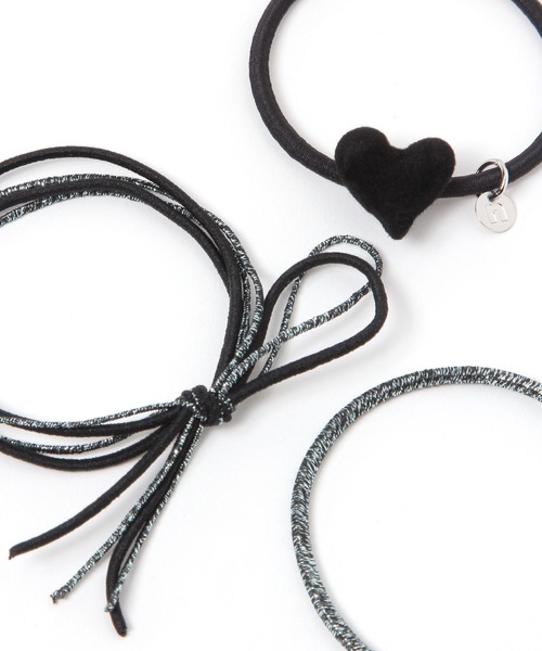 niko and...（ニコアンド）の「フロッキーハート3SETヘアゴム（ヘアゴム・レディース・グリーン/レッド/ブラック・0）」の4枚目の写真