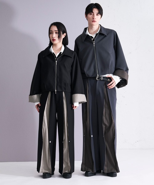 Ellno Loset(エルノロゼット)の「2wayボックスタックスイッチパンツ/SETUP対応(スラックス・メンズ・ブラック/グレー・LARGE/MEDIUM/SMALL/X-SMALL)」の3枚目の写真