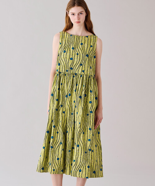 LE GLAZIK(ルグラジック)の「LE GLAZIK | バティック ノースリーブワンピース WOMEN(ワンピース・レディース・ピンク系その他/グリーン系その他3/グリーン系その他2/グリーン系その他・36)」の5枚目の写真