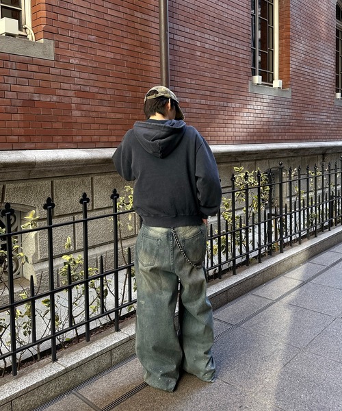 kutir（クティール）の「FIREMAN HENLEY NECK PULLOVER HOODIE／ファイヤーマンヘンリーネックプルオーバーパーカー（パーカー・メンズ・ブラウン/ブラック/ネイビー・LARGE/MEDIUM）」の19枚目の写真