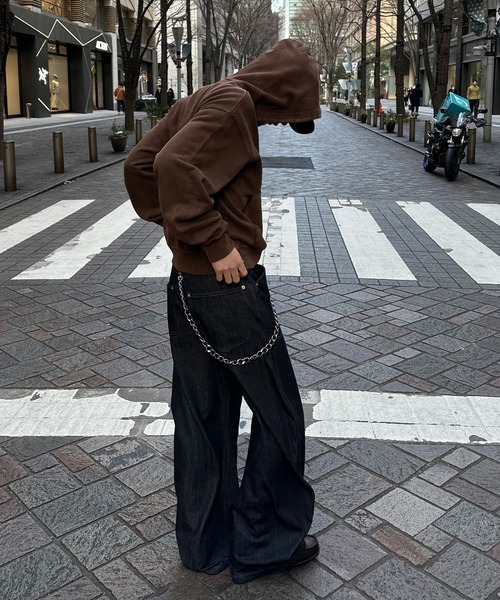 kutir（クティール）の「FIREMAN HENLEY NECK PULLOVER HOODIE／ファイヤーマンヘンリーネックプルオーバーパーカー（パーカー・メンズ・ブラウン/ブラック/ネイビー・LARGE/MEDIUM）」の6枚目の写真