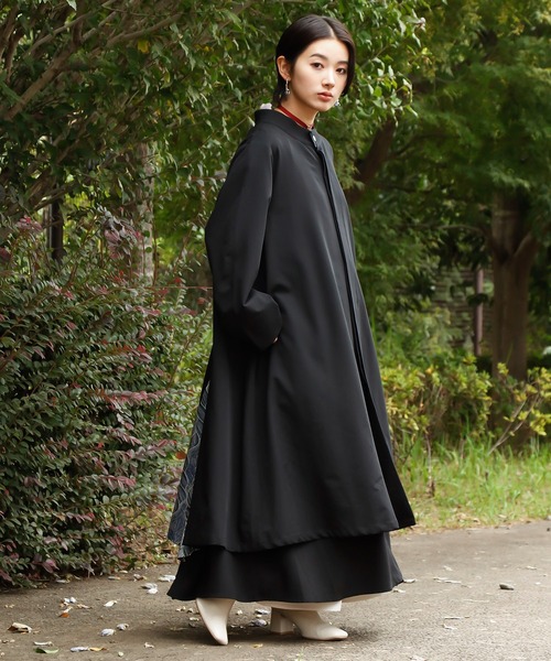 カヤ（カヤ）の「【カヤ】春霰八掛コート（その他アウター・レディース・ライトグレー/スミクロ/パープル・FREE）」の5枚目の写真