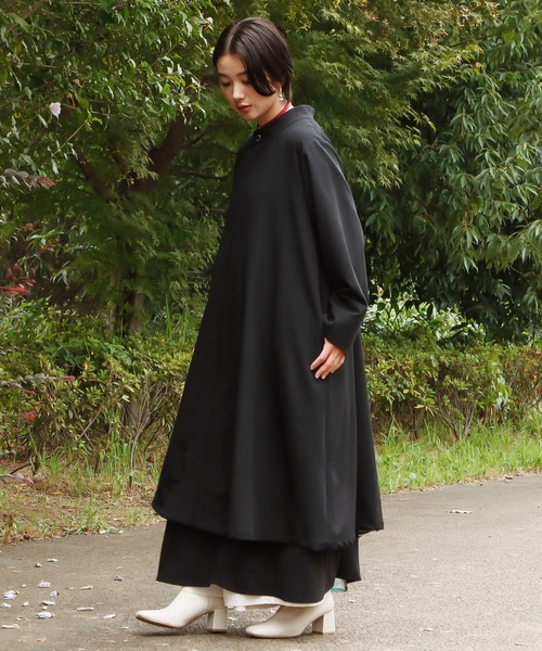 カヤ（カヤ）の「【カヤ】春霰八掛コート（その他アウター・レディース・ライトグレー/スミクロ/パープル・FREE）」の6枚目の写真