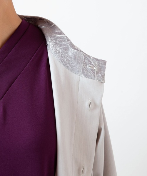 カヤ（カヤ）の「【カヤ】春霰八掛コート（その他アウター・レディース・ライトグレー/スミクロ/パープル・FREE）」の13枚目の写真