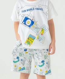 DILASH | 【綿100%/総柄】世界を旅する！手書き風イラスト総柄 アソートハーフパンツ(その他パンツ)