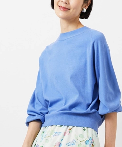 MICHEL KLEIN(ミッシェル・クラン)の「ホールガーメント(R)ボトルネックニット(ニット/セーター・レディース・アイボリー/イエロー/ブルー・38)」の1枚目の写真