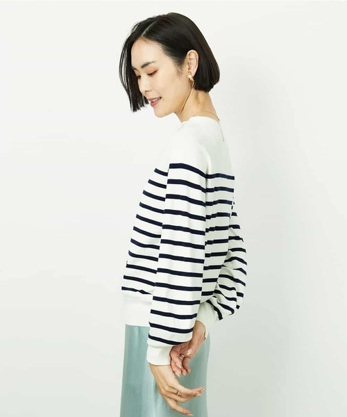 MICHEL KLEIN(ミッシェル・クラン)の「ホールガーメント(R)ボトルネックニット(ニット/セーター・レディース・アイボリー/イエロー/ブルー・38)」の5枚目の写真