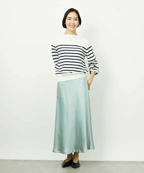 MICHEL KLEIN(ミッシェル・クラン)の「ホールガーメント(R)ボトルネックニット(ニット/セーター・レディース・アイボリー/イエロー/ブルー・38)」の8枚目の写真