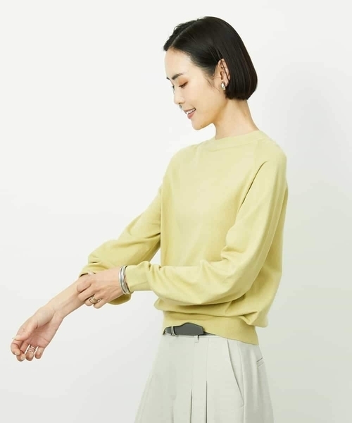 MICHEL KLEIN(ミッシェル・クラン)の「ホールガーメント(R)ボトルネックニット(ニット/セーター・レディース・アイボリー/イエロー/ブルー・38)」の10枚目の写真