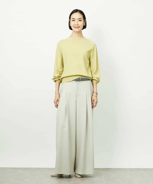 MICHEL KLEIN(ミッシェル・クラン)の「ホールガーメント(R)ボトルネックニット(ニット/セーター・レディース・アイボリー/イエロー/ブルー・38)」の11枚目の写真
