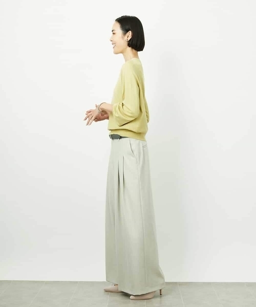 MICHEL KLEIN(ミッシェル・クラン)の「ホールガーメント(R)ボトルネックニット(ニット/セーター・レディース・アイボリー/イエロー/ブルー・38)」の13枚目の写真
