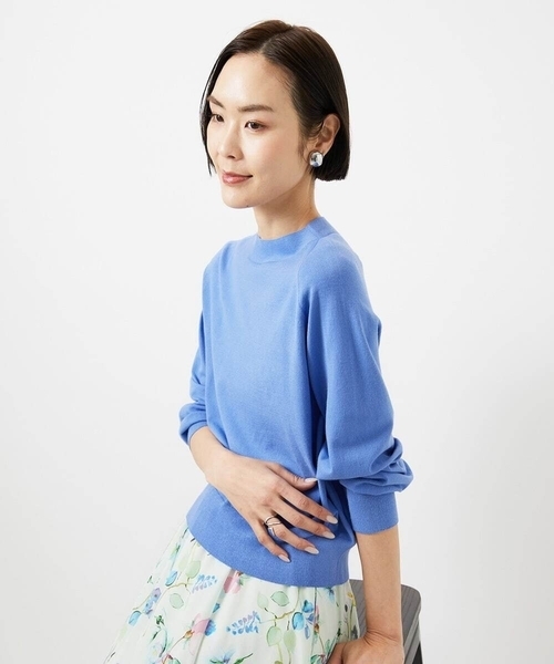 MICHEL KLEIN(ミッシェル・クラン)の「ホールガーメント(R)ボトルネックニット(ニット/セーター・レディース・アイボリー/イエロー/ブルー・38)」の20枚目の写真