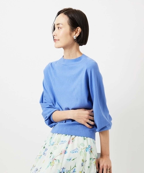 MICHEL KLEIN(ミッシェル・クラン)の「ホールガーメント(R)ボトルネックニット(ニット/セーター・レディース・アイボリー/イエロー/ブルー・38)」の21枚目の写真