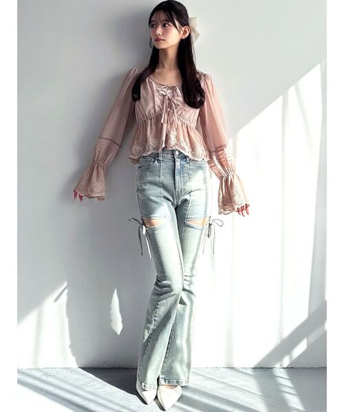 RESEXXY（リゼクシー）の「エンブロイダリーレースブラウス（シャツ/ブラウス・レディース・ブラック/ホワイト/ピンク・FREE）」の10枚目の写真