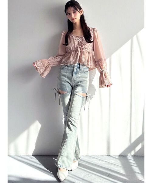 RESEXXY（リゼクシー）の「エンブロイダリーレースブラウス（シャツ/ブラウス・レディース・ブラック/ホワイト/ピンク・FREE）」の11枚目の写真