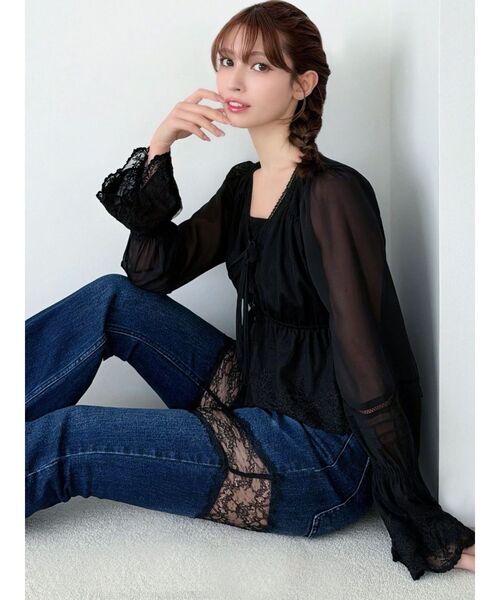 RESEXXY（リゼクシー）の「エンブロイダリーレースブラウス（シャツ/ブラウス・レディース・ブラック/ホワイト/ピンク・FREE）」の13枚目の写真