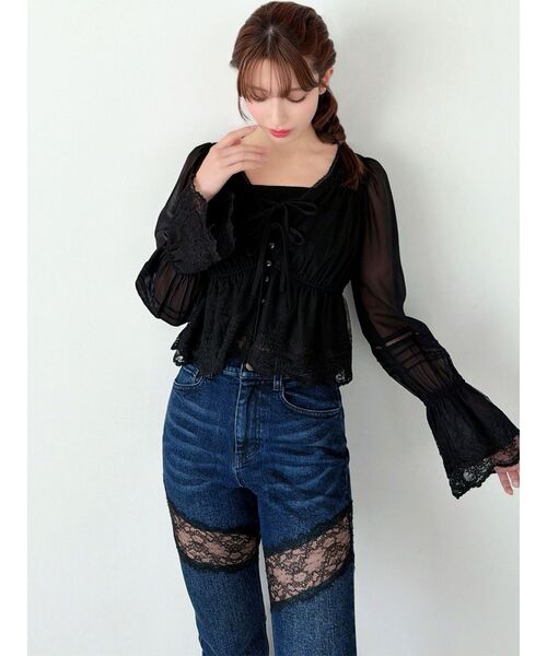 RESEXXY（リゼクシー）の「エンブロイダリーレースブラウス（シャツ/ブラウス・レディース・ブラック/ホワイト/ピンク・FREE）」の14枚目の写真