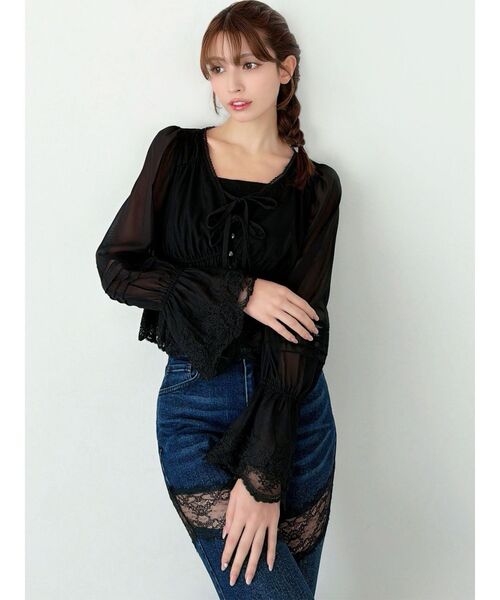 RESEXXY（リゼクシー）の「エンブロイダリーレースブラウス（シャツ/ブラウス・レディース・ブラック/ホワイト/ピンク・FREE）」の15枚目の写真