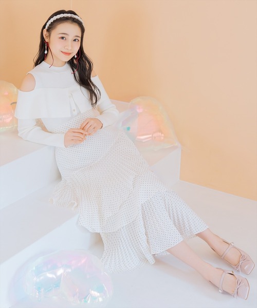 WILLSELECTION（ウィルセレクション）の「プリーツシフォンティアードスカート（スカート・レディース・ホワイト系その他/サックスブルー/ブラック系その他・FREE）」の2枚目の写真