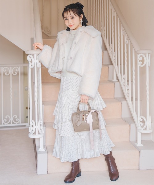 WILLSELECTION（ウィルセレクション）の「プリーツシフォンティアードスカート（スカート・レディース・ホワイト系その他/サックスブルー/ブラック系その他・FREE）」の4枚目の写真