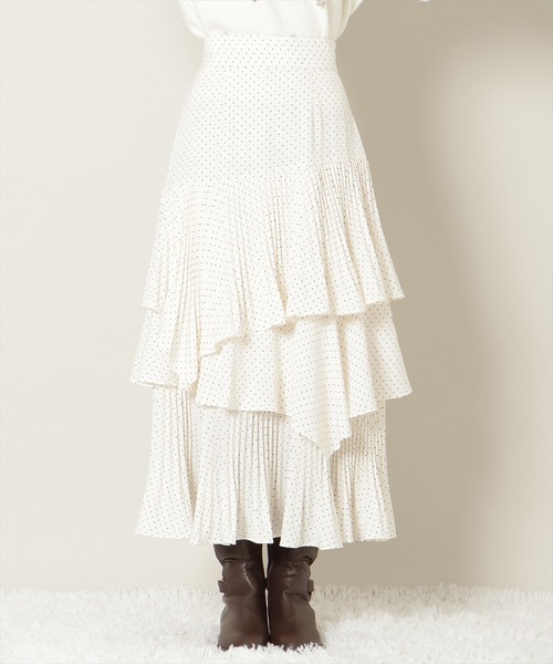 WILLSELECTION（ウィルセレクション）の「プリーツシフォンティアードスカート（スカート・レディース・ホワイト系その他/サックスブルー/ブラック系その他・FREE）」の7枚目の写真
