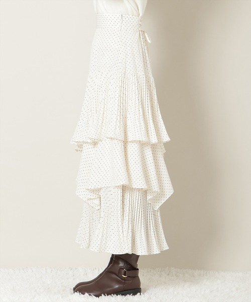 WILLSELECTION（ウィルセレクション）の「プリーツシフォンティアードスカート（スカート・レディース・ホワイト系その他/サックスブルー/ブラック系その他・FREE）」の8枚目の写真