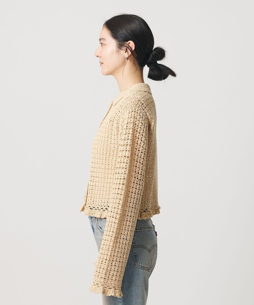 BEAUTY&YOUTH UNITED ARROWS(ビューティーアンドユースユナイテッドアローズ)の「コットン ハンドクロシェ ニットカーディガン(カーディガン/ボレロ・レディース・ベージュ/ブラック・FREE)」の10枚目の写真