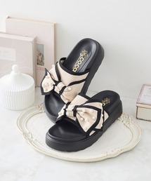 coca（ANDEX shoes product）（コカ）の「厚底 パールリボン ニットサンダル（サンダル）」