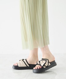 coca（ANDEX shoes product）（コカ）の「厚底 パールリボン ニットサンダル（サンダル）」