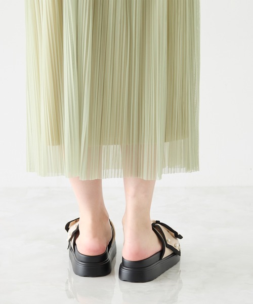 coca(ANDEX shoes product)(コカ)の「厚底 パールリボン ニットサンダル(サンダル・レディース・ベージュ/ブラック・SMALL/MEDIUM/LARGE)」の11枚目の写真