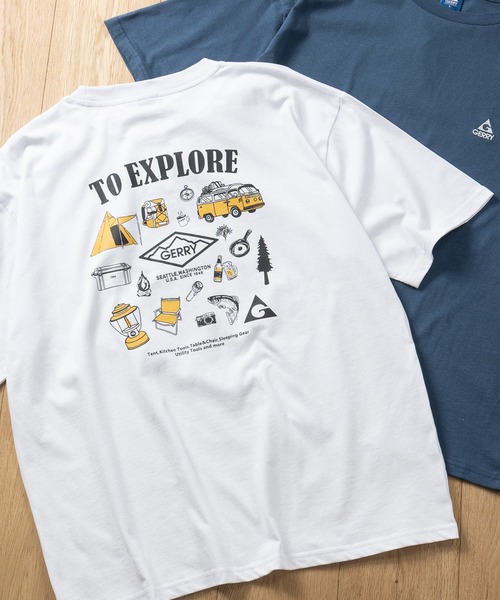 GERRY（ジェリー）の「【ag】〔GERRY/ジェリー〕20/- 天竺 アソートプリント 半袖Tシャツ（Tシャツ/カットソー・メンズ・ホワイト系1/ホワイト系2/ホワイト系3/ブラック系2/ブラック系4/ライトグレー系1/ライトグレー系3/ブルー系2/ブルー系4/ホワイト系4/ブラック系1/ブラック系3/ライトグレー系2/ブルー系3/ライトグレー系4/ブルー系1・MEDIUM/LARGE）」の3枚目の写真