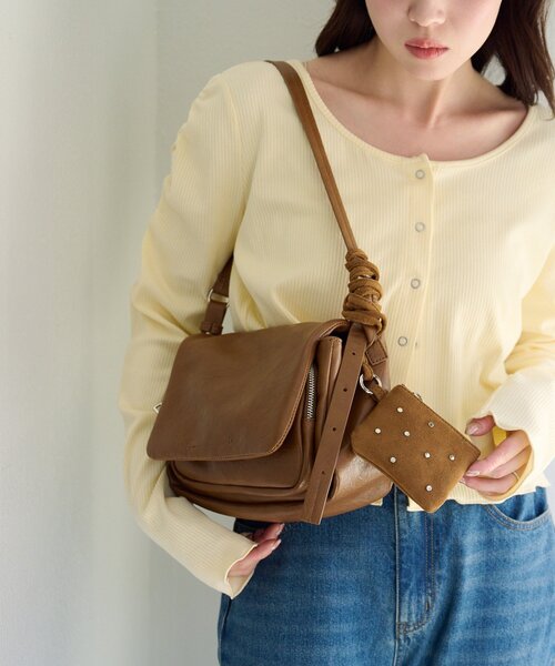 Kastane(カスタネ)の「スタッズポーチ&ワンショルバッグ(ショルダーバッグ・レディース・ブラウン/ブラック/ミント・FREE)」の15枚目の写真