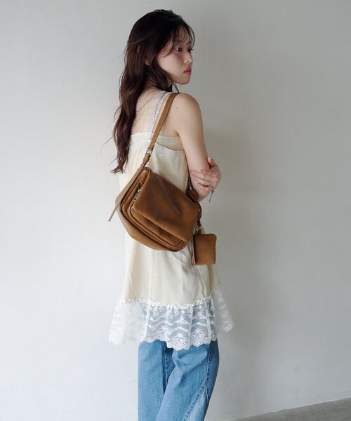 Kastane(カスタネ)の「スタッズポーチ&ワンショルバッグ(ショルダーバッグ・レディース・ブラウン/ブラック/ミント・FREE)」の19枚目の写真