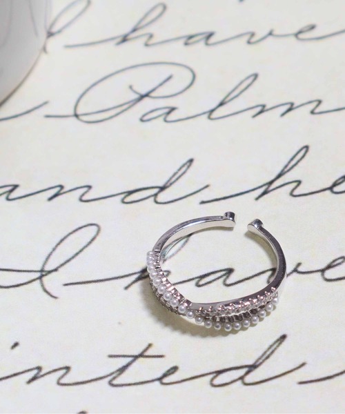 ALWAYS GOOD TIME（オルウェイズグッドタイム）の「ツイストパール＆ジルコンデザインオープンリング（リング・レディース・ゴールド/シルバー/ピンクゴールド・FREE）」の21枚目の写真