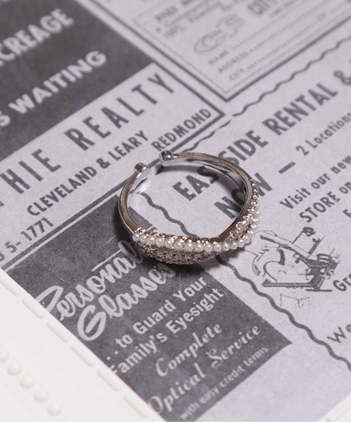 ALWAYS GOOD TIME（オルウェイズグッドタイム）の「ツイストパール＆ジルコンデザインオープンリング（リング・レディース・ゴールド/シルバー/ピンクゴールド・FREE）」の19枚目の写真